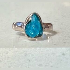 Raw Apatite Ring - Size 4